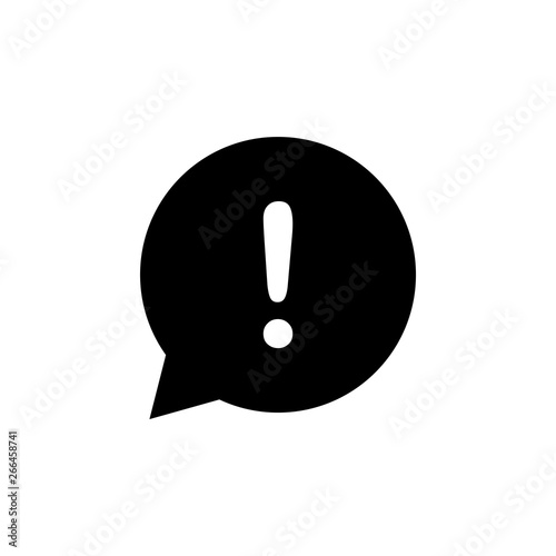 exclamation mark sign with speech bubble vector