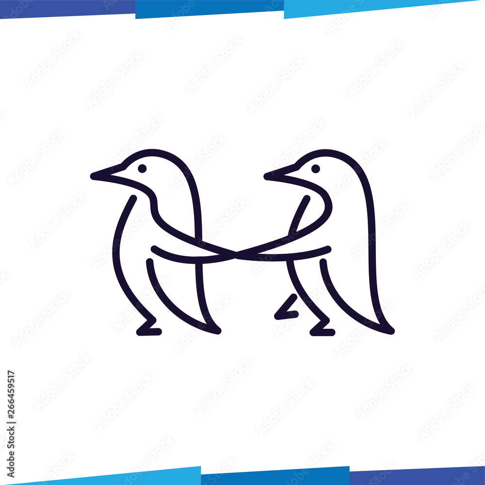 Line Penguin logo vector template Line Penguin logo vector template