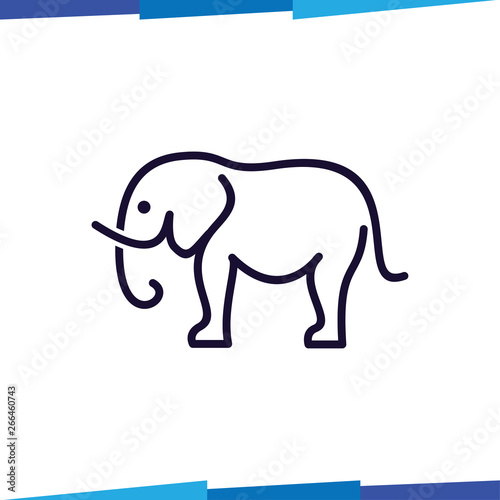 Elephant line logo vector template