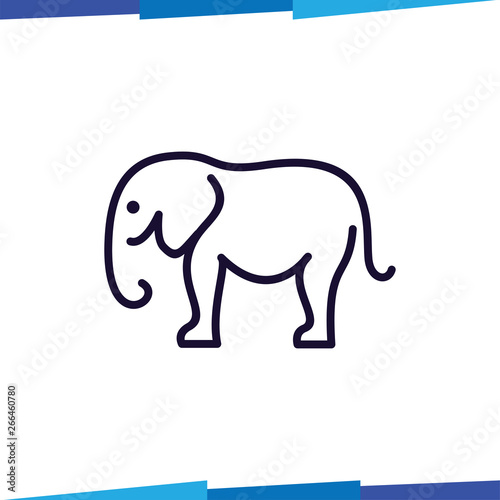 Elephant line logo vector template