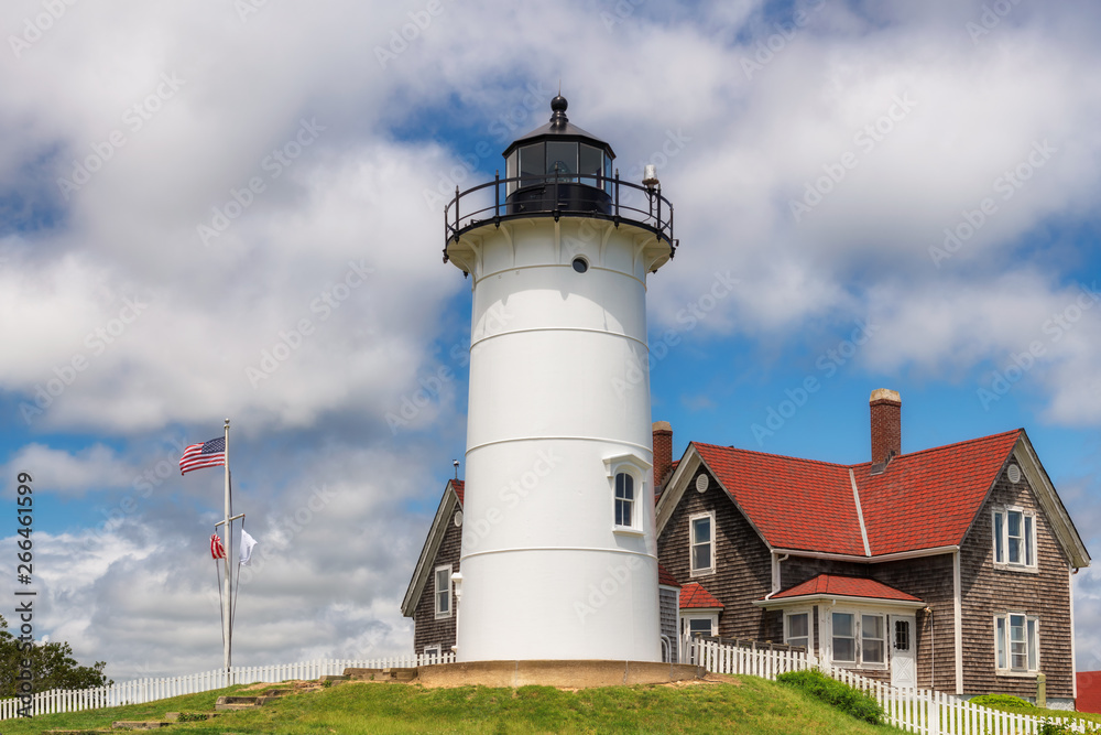 Cape Cod lighthouse in the beach, Nobska lighthouse, Massachusetts, USA 
