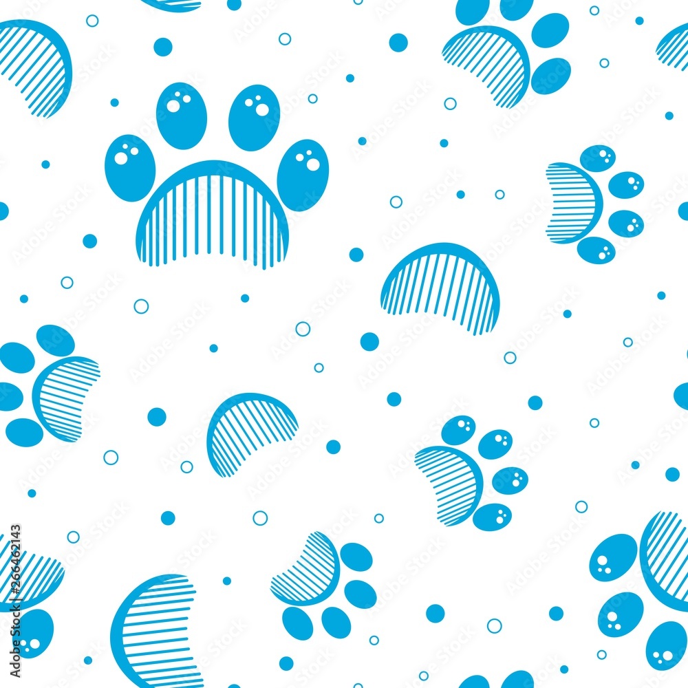 Paw print seamless vector pattern Paw print seamless vector pattern