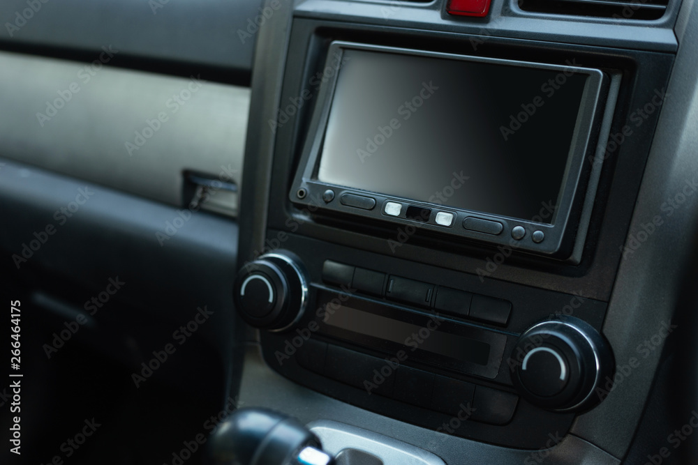 Car audio system front panel.