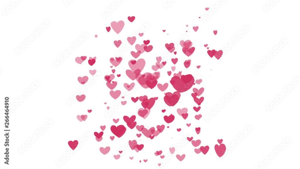 Valentines Day Hearts Flying. Background Looped video. White BG Valentines Day Hearts Flying. Background Looped video. White BG