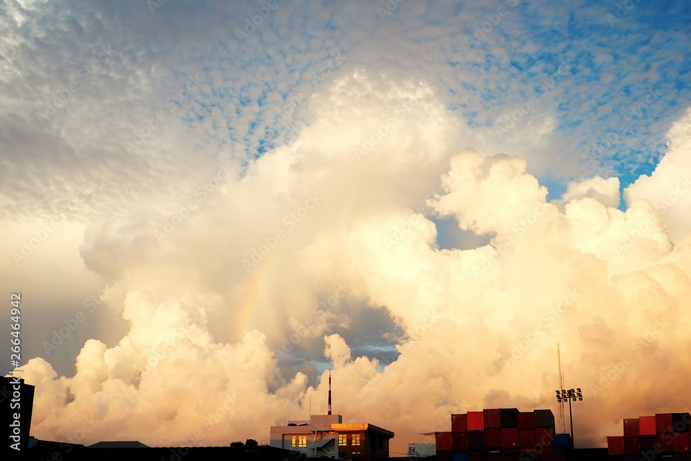 Large sky background In the container yard Large sky background In the container yard
