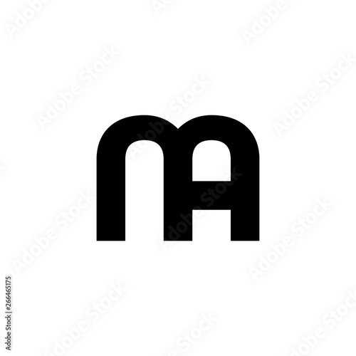 letter ma simple geometric line logo vector