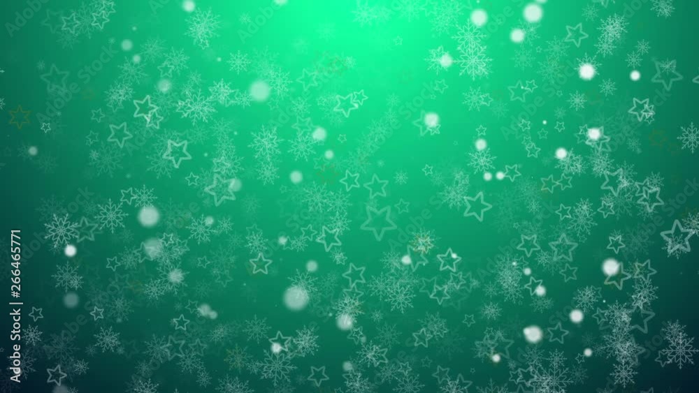 Christmas tree with falling snowflakes and stars.Christmas background with snowfall and Christmas tree Christmas tree with falling snowflakes and stars.Christmas background with snowfall and Christmas tree
