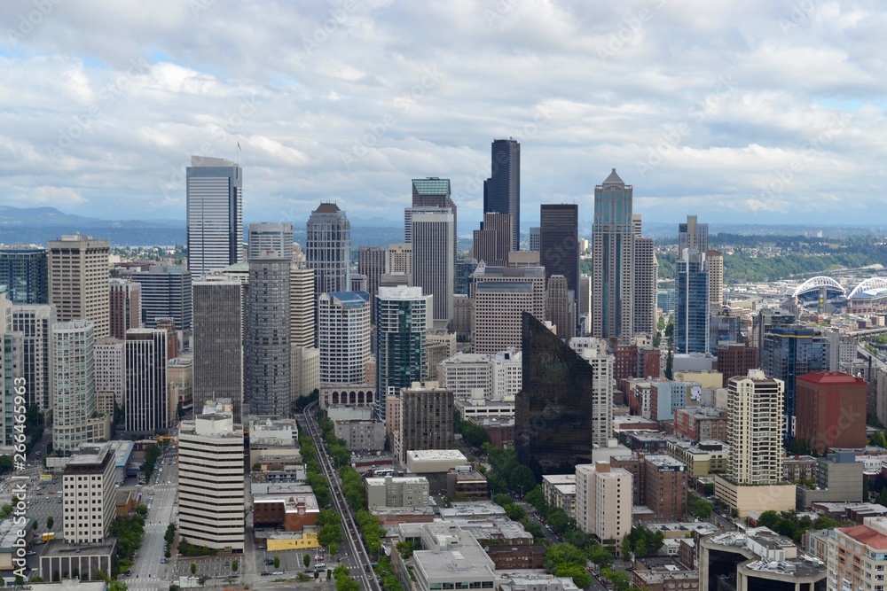 Downtown view from the Space Needle