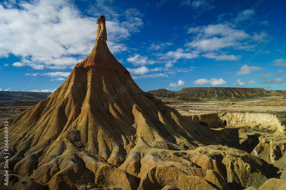 landscape in mountains, castel di tierra, zaragoza, spain