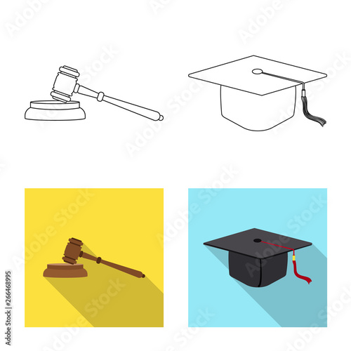 Vector design of law and lawyer logo. Set of law and justice stock symbol for web.