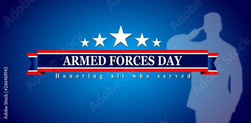 ARMED FORCES DAY , Poster with USA flag