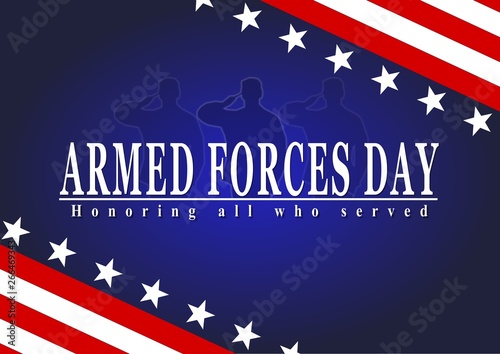 ARMED FORCES DAY , Poster with USA flag