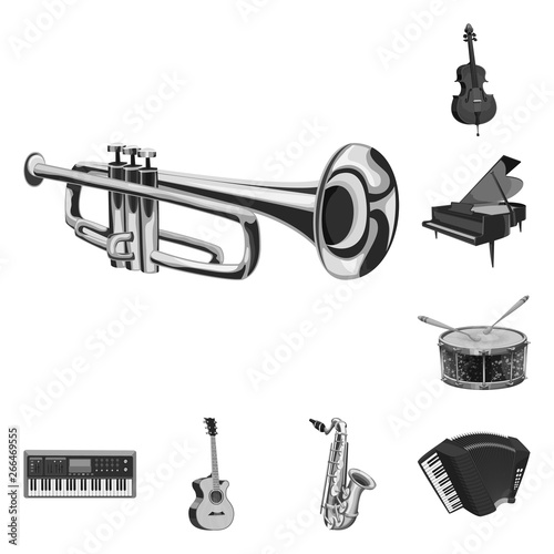 Vector design of music and tune sign. Collection of music and tool stock symbol for web.
