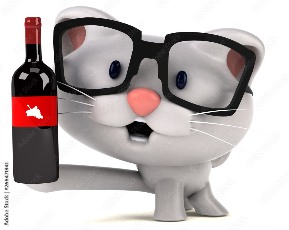 Fun cat - 3D Illustration Fun cat - 3D Illustration