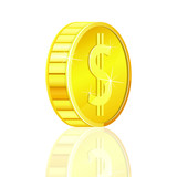 Golden coin vector design illustration isolated on white background