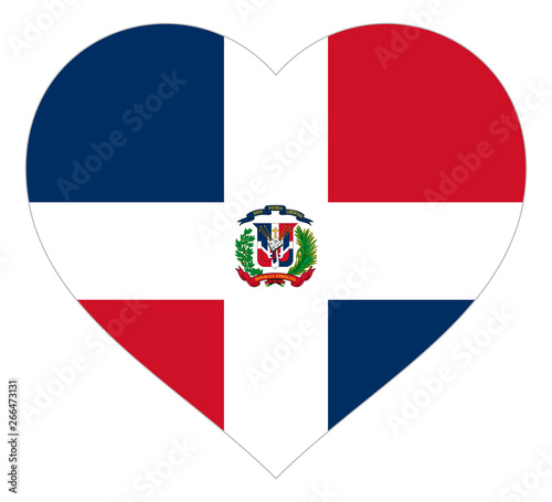 flag in heart vector illustration sign. Flag in the shape of Heart with contrasting contour, symbol of love for his country or valentine day, patriotism.