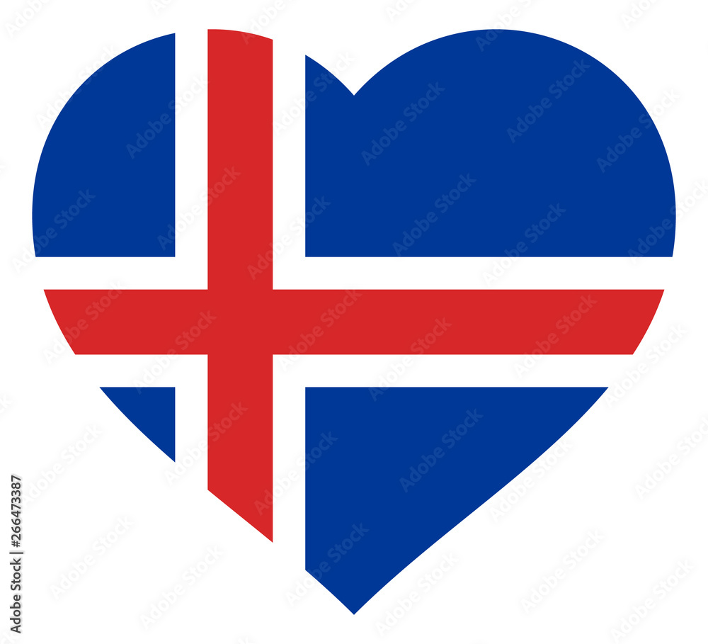 Obraz premium flag in heart vector illustration sign. Flag in the shape of Heart with contrasting contour, symbol of love for his country or valentine day, patriotism.