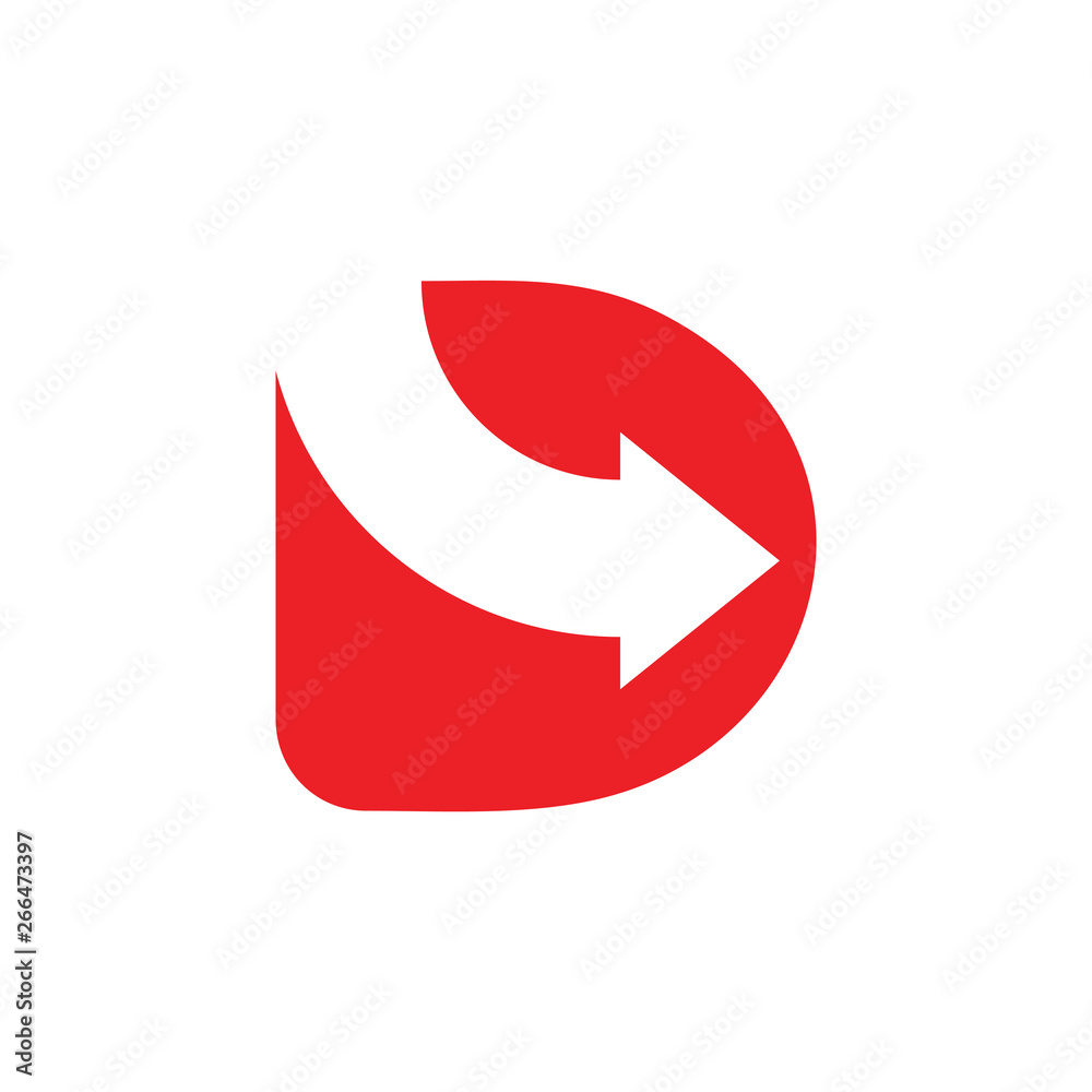 letter d simple geometric arrow logo vector letter d simple geometric arrow logo vector