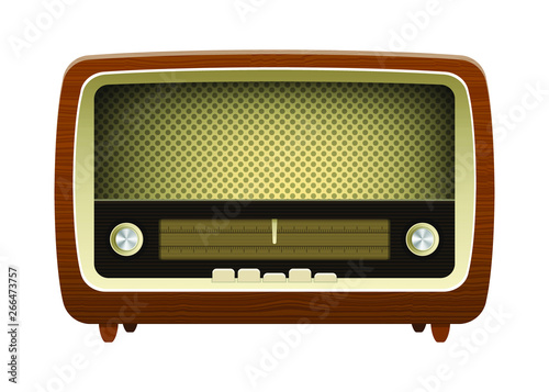 Old vintage radio vector de...