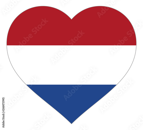 flag in heart vector illustration sign. Flag in the shape of Heart with contrasting contour, symbol of love for his country or valentine day, patriotism.