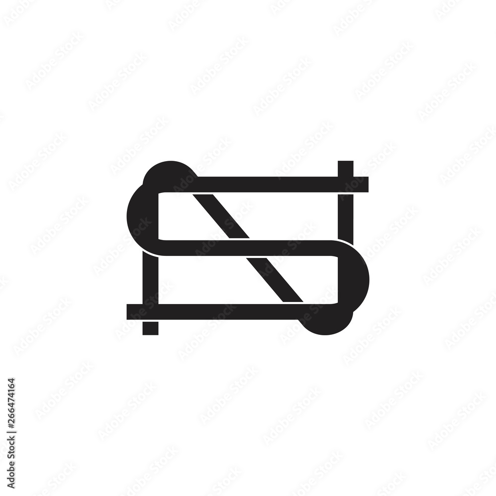 letters sn simple thin line geometric logo vector letters sn simple thin line geometric logo vector