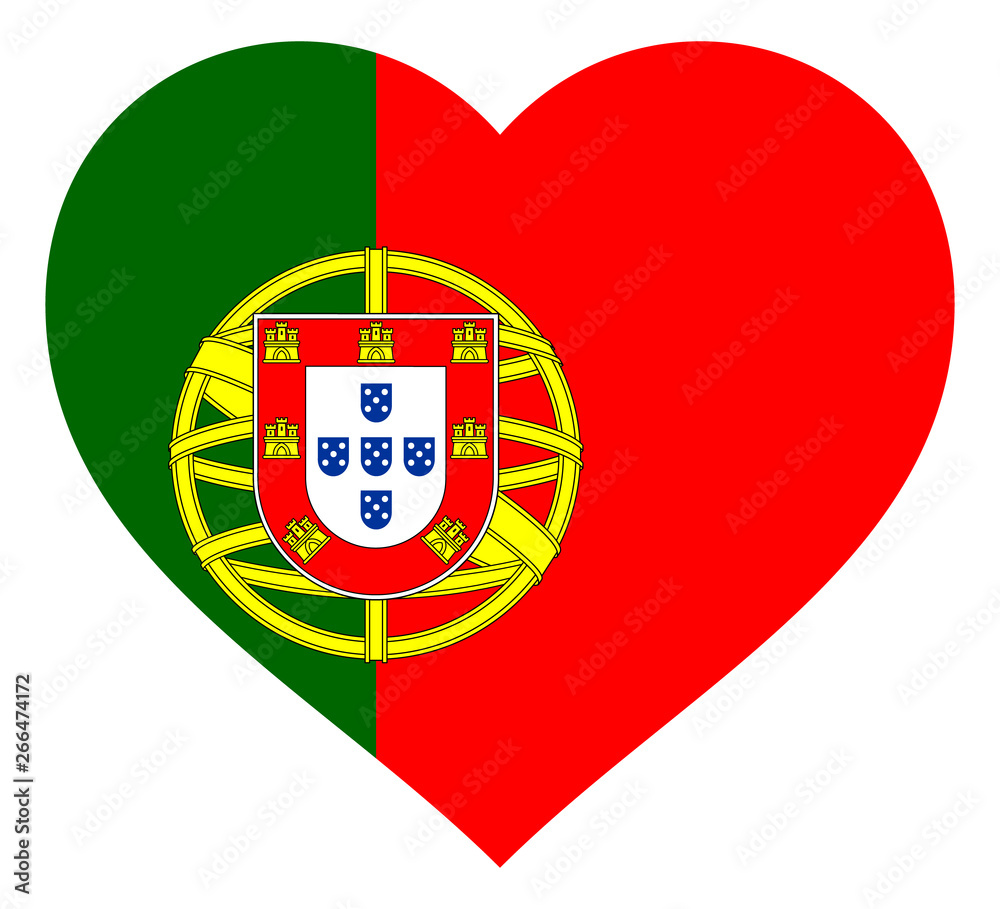 Obraz premium flag in heart vector illustration sign. Flag in the shape of Heart with contrasting contour, symbol of love for his country or valentine day, patriotism.