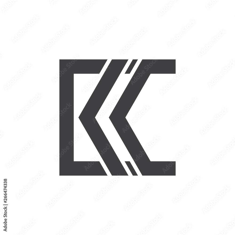 Fototapeta premium abstract letter kc square geometric logo vector