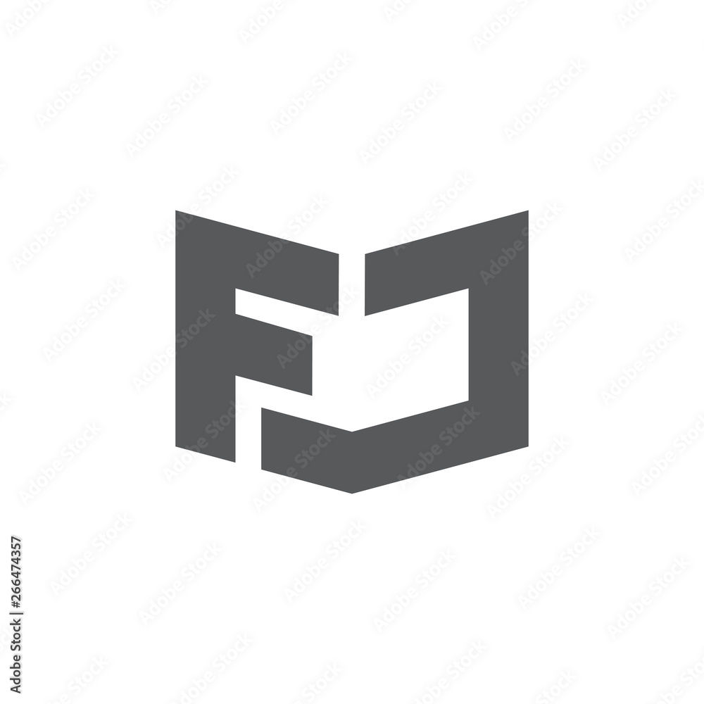 abstract letters fm simple geometric logo vector abstract letters fm simple geometric logo vector