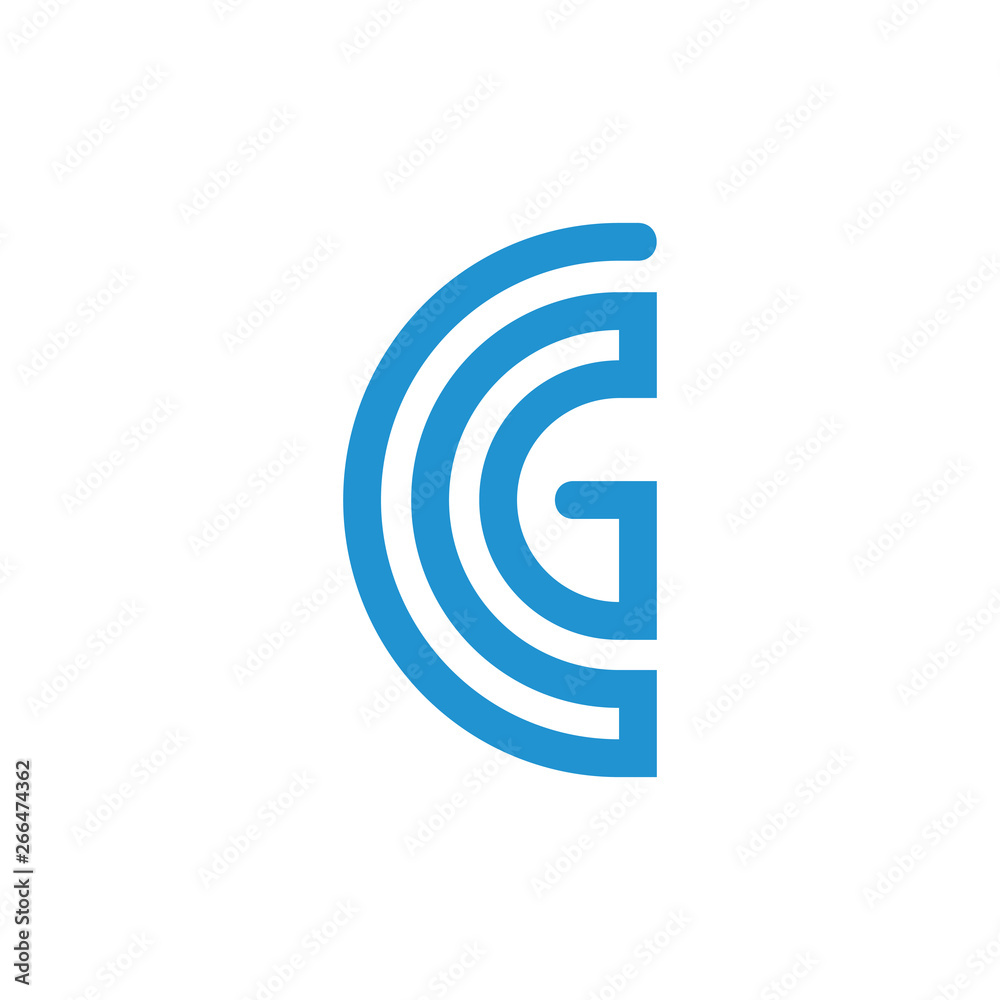 abstract letter cg linked curves geometric line logo abstract letter cg linked curves geometric line logo