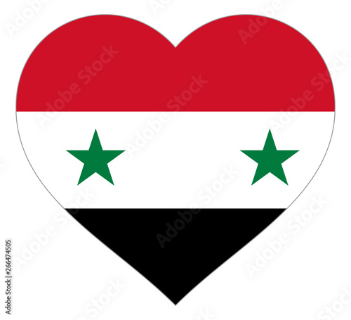 flag in heart vector illustration sign. Flag in the shape of Heart with contrasting contour, symbol of love for his country or valentine day, patriotism.