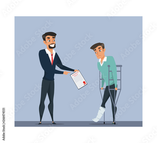 Insurance company agent and client illustration