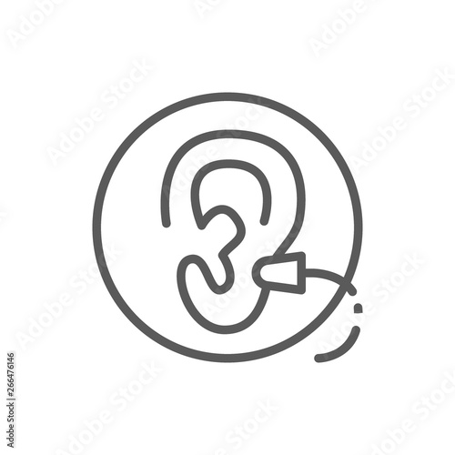 Earplugs line icon.