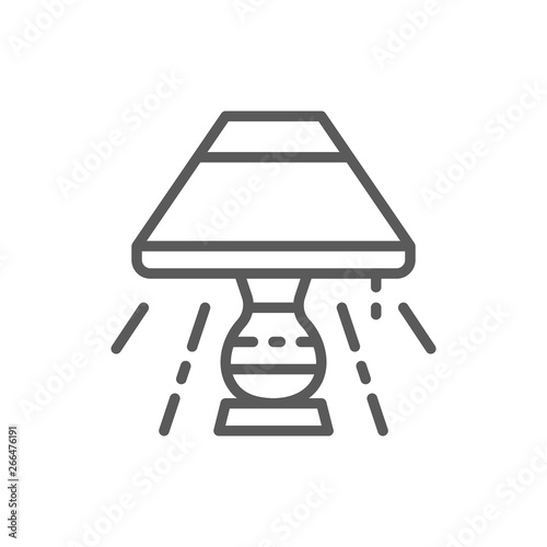 Night lamp line icon.