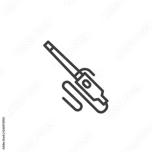 Electric hair curlers line icon. Hair iron linear style sign for mobile concept and web design. Hair straighten outline vector icon. Symbol, logo illustration. Pixel perfect vector graphics