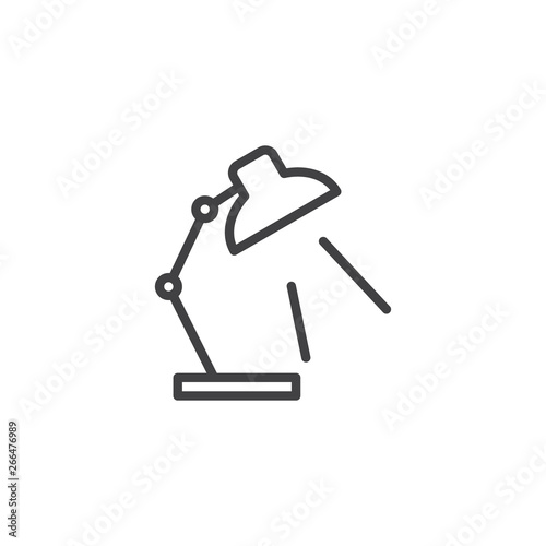 Desk lamp line icon. linear style sign for mobile concept and web design. Tabletop lamp outline vector icon. Symbol, logo illustration. Pixel perfect vector graphics