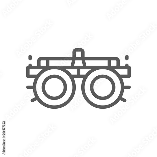 Device for selection glasses, lenses, diopters line icon.