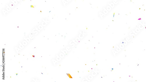 colorful confetti burst over solid white background - isolated 3d animation.