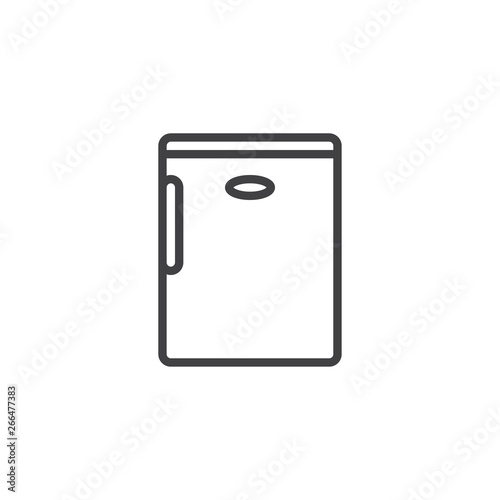 Bar fridge line icon. Hotel refrigerator linear style sign for mobile concept and web design. Freezer outline vector icon. Symbol, logo illustration. Pixel perfect vector graphics