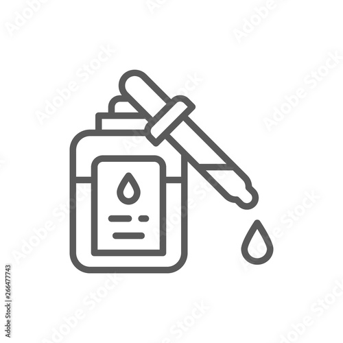 Medicine, drops for sight line icon.