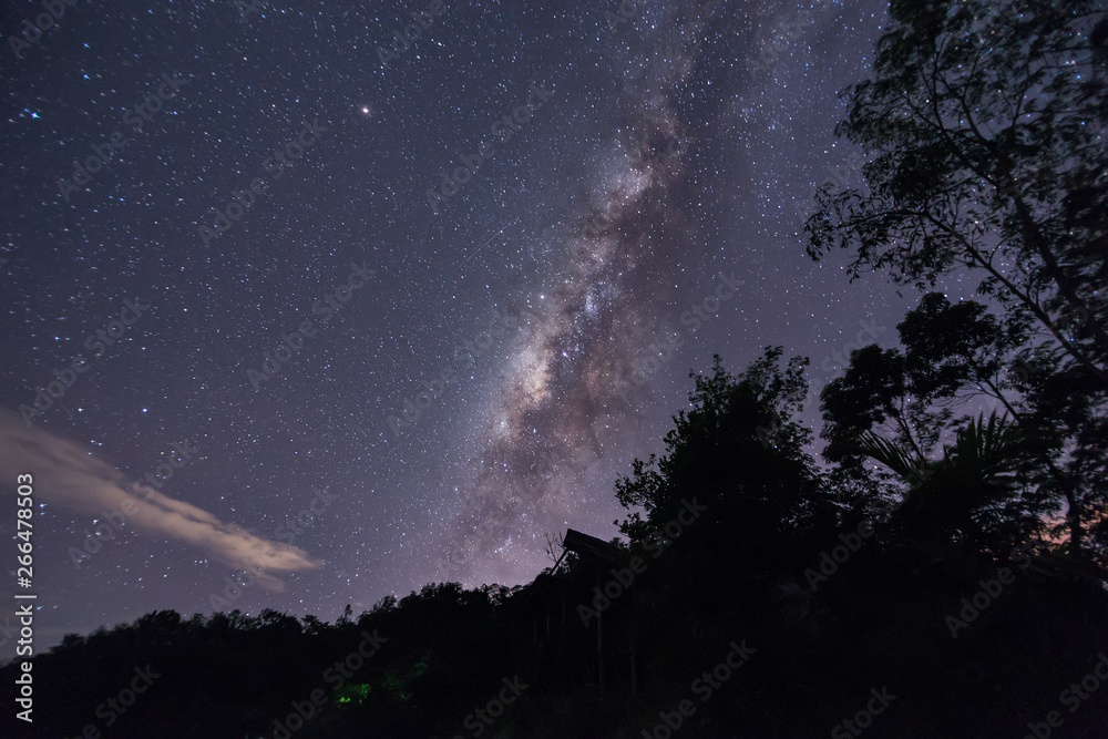 Amazing beautiful Dark sky with Milky Way Galaxy of Sabah, Malaysia Amazing beautiful Dark sky with Milky Way Galaxy of Sabah, Malaysia