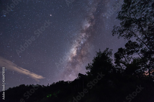 Amazing beautiful Dark sky with Milky Way Galaxy of Sabah  Malaysia