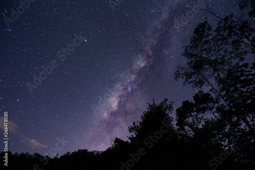 Amazing beautiful Dark sky with Milky Way Galaxy of Sabah, Malaysia