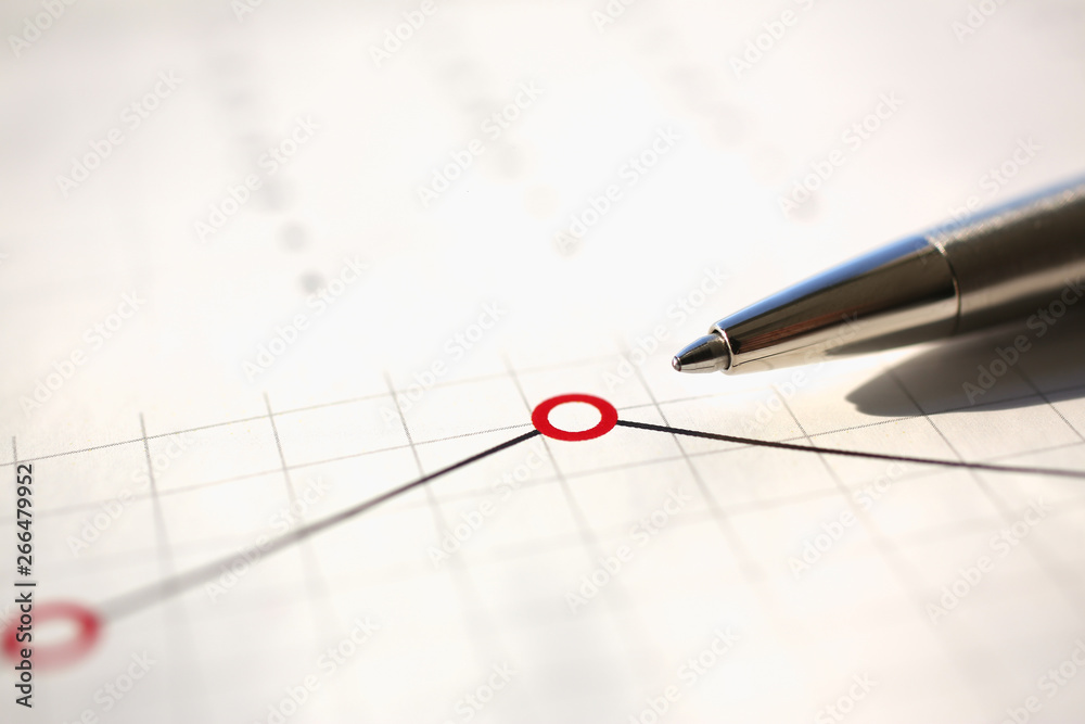 Fototapeta premium Financial statistics documents ball pen infographics