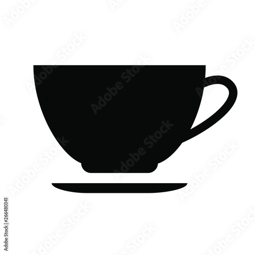Hot coffee cup vector icon
