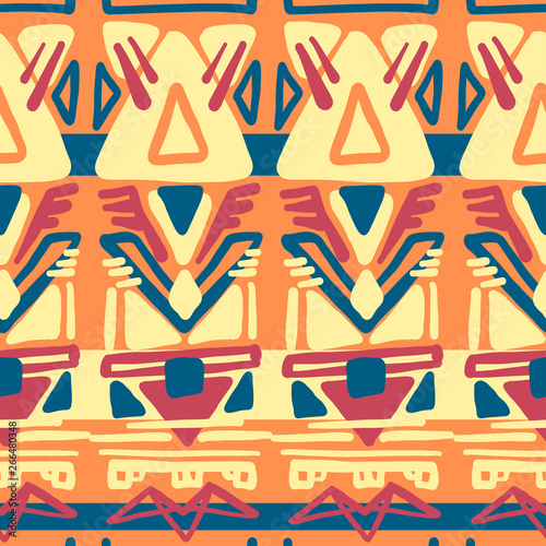 Abstract Ikat and boho style handcraft fabric pattern. Traditional Ethnic design for clothing and textile background, carpet or wallpaper