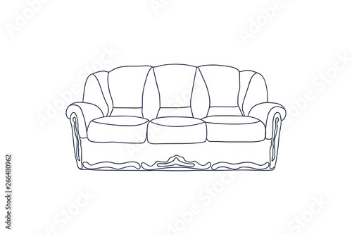 sketch illustration - sofa isolated on white backgroundsofa isolated on white background