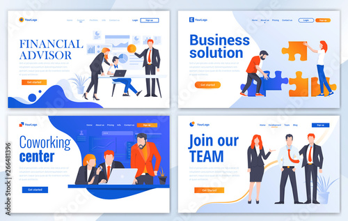 Flat Modern design of website template - Business solutions