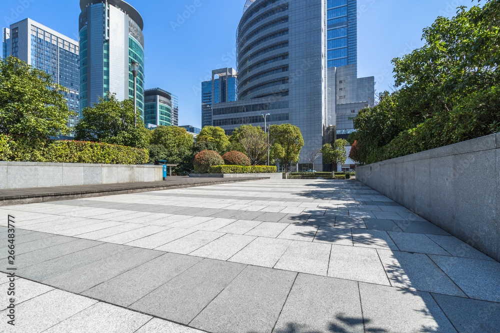 empty and modern square in modern city. empty and modern square in modern city.
