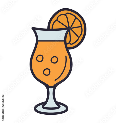 Doodle icon of lemon juice icon.