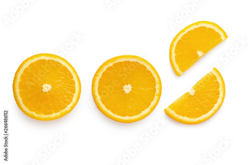 Fresh Sliced       oranges isolated on white background